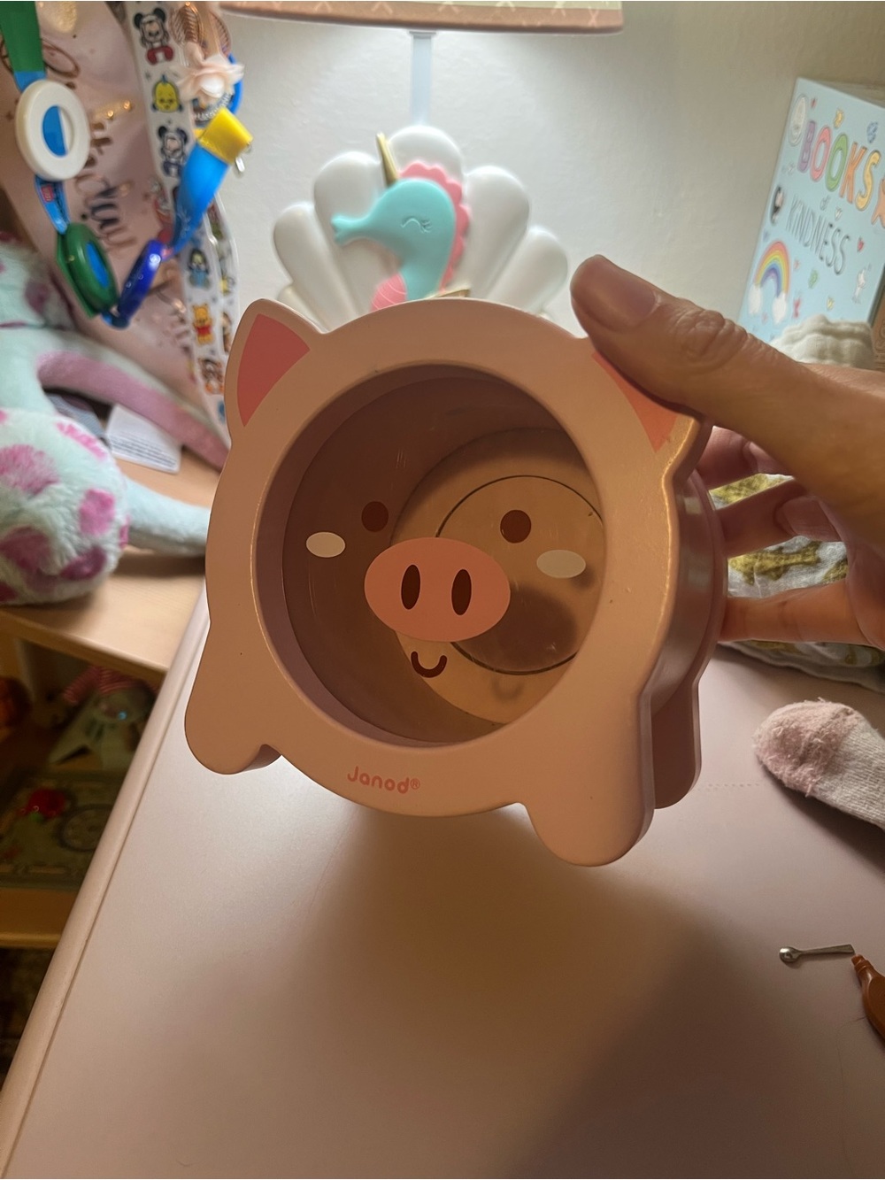 Janod wooden Pink Piggy Bank